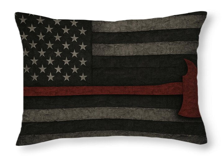 American Flag with Red Axe - Throw Pillow