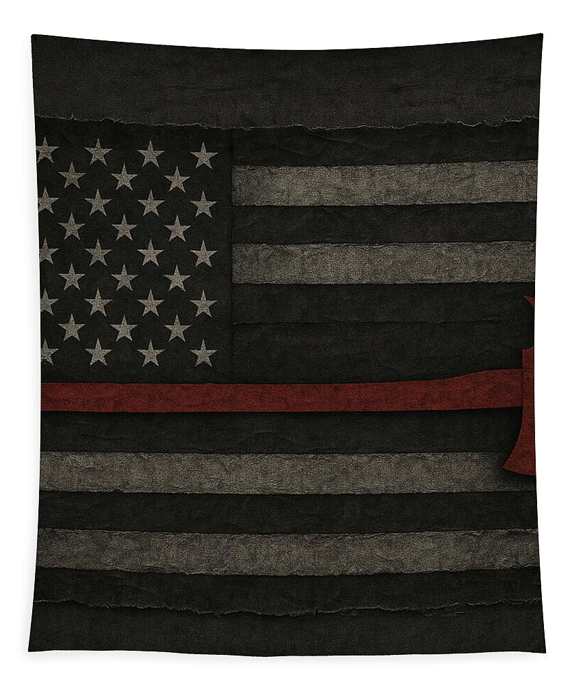 American Flag with Red Axe - Tapestry