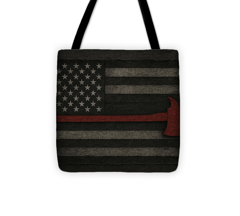 American Flag with Red Axe - Tote Bag