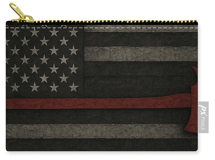 American Flag with Red Axe - Zip Pouch