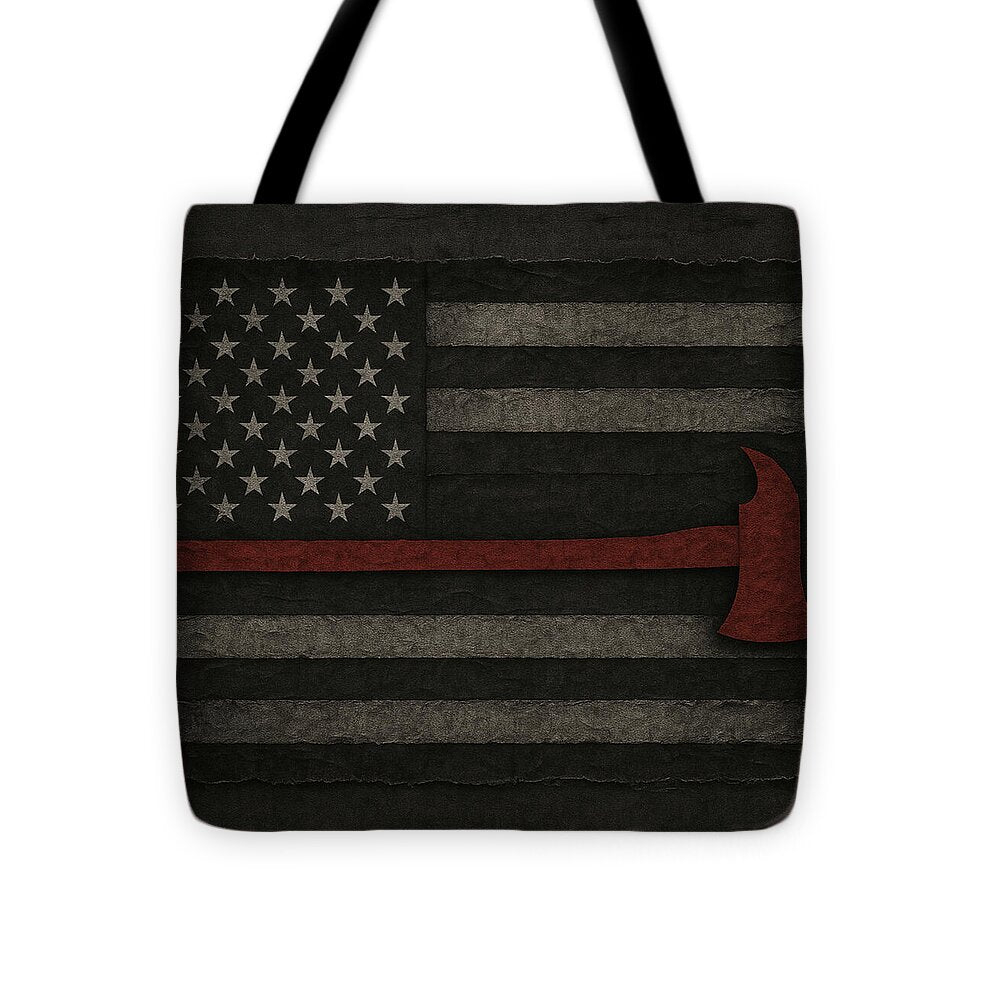 American Flag with Red Axe - Tote Bag
