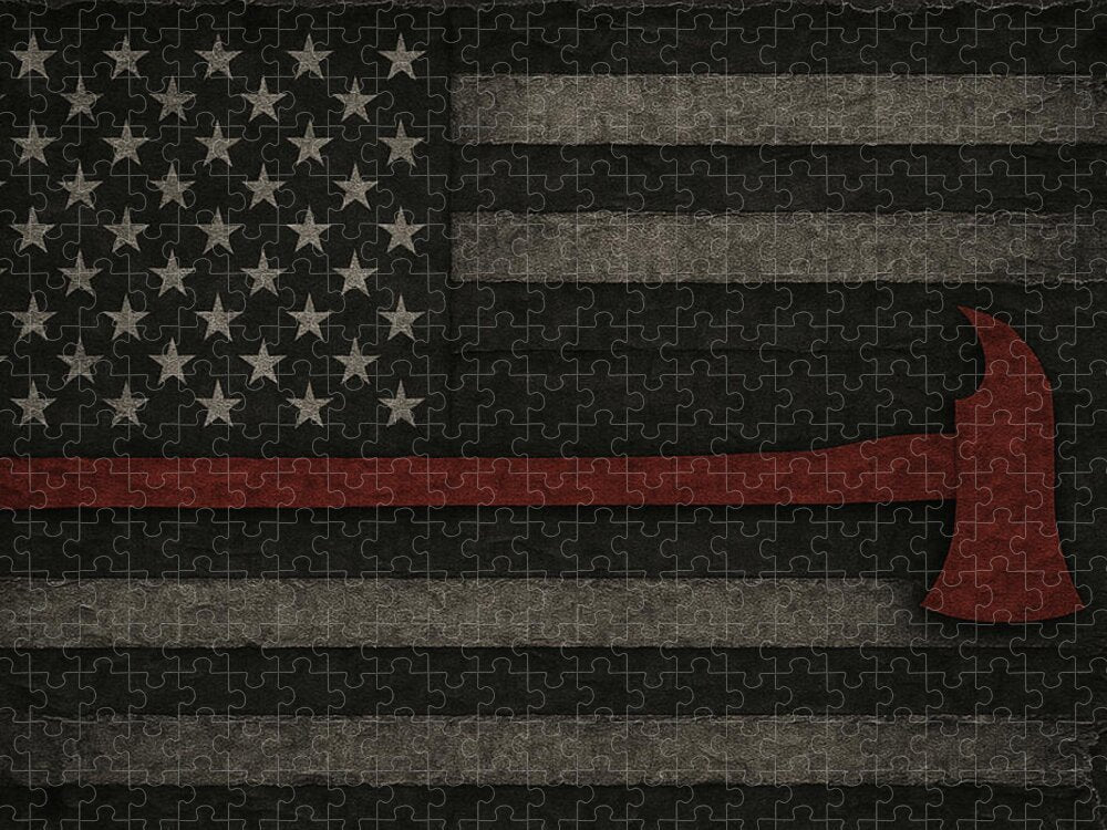 American Flag with Red Axe - Puzzle
