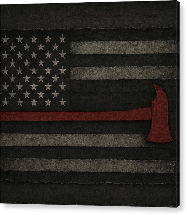 American Flag with Red Axe - Acrylic Print