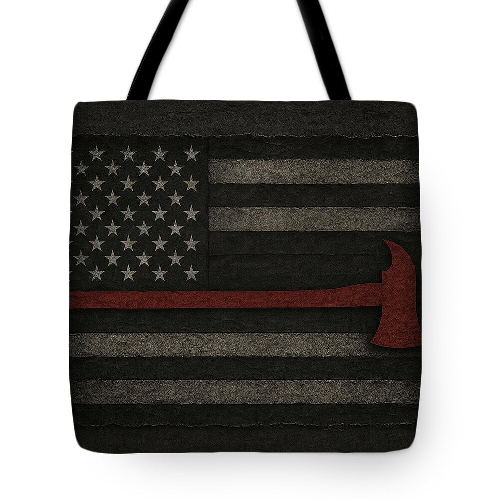 American Flag with Red Axe - Tote Bag
