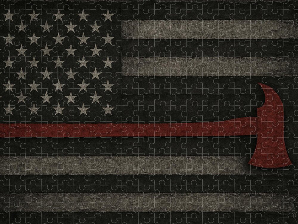 American Flag with Red Axe - Puzzle