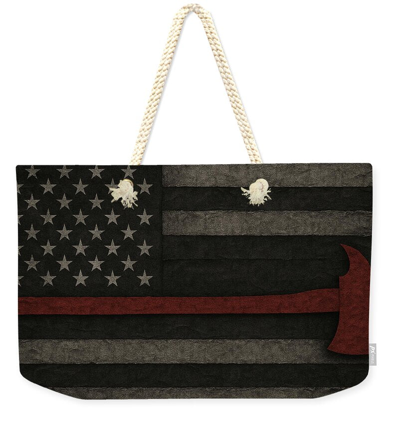 American Flag with Red Axe - Weekender Tote Bag