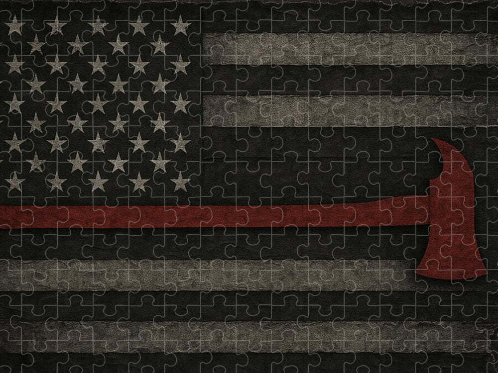 American Flag with Red Axe - Puzzle