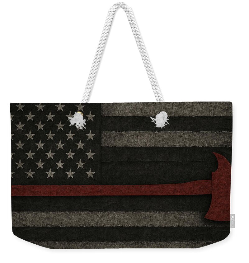 American Flag with Red Axe - Weekender Tote Bag