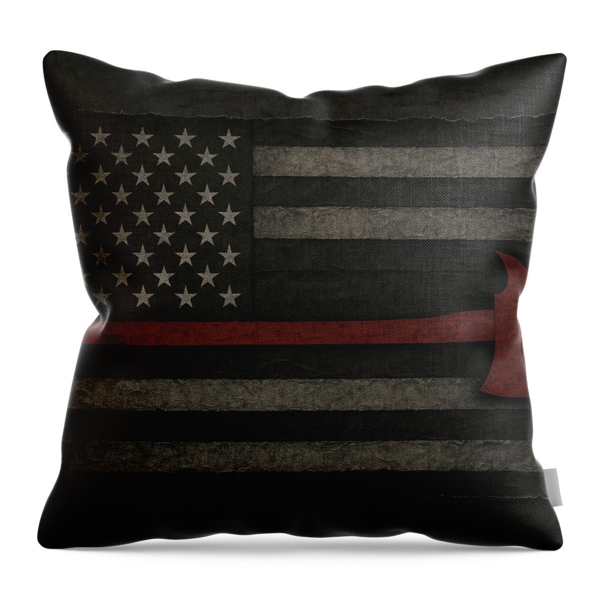 American Flag with Red Axe - Throw Pillow