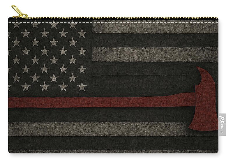 American Flag with Red Axe - Zip Pouch
