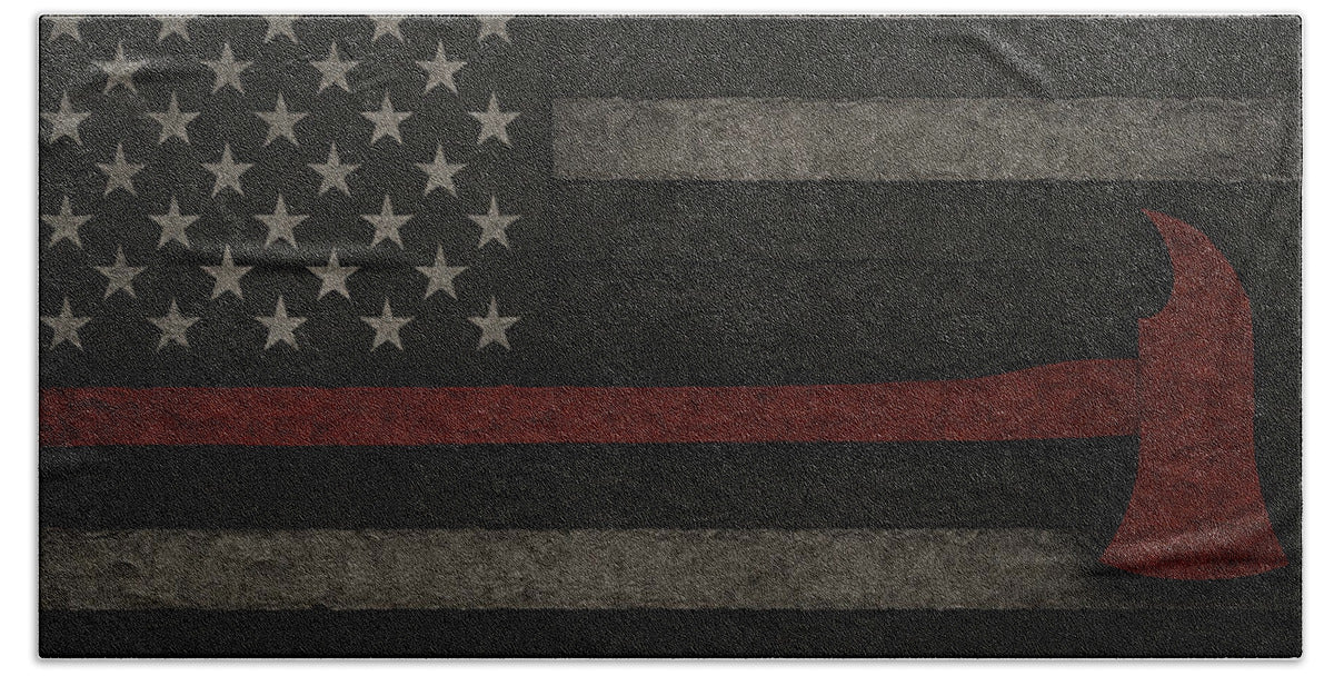 American Flag with Red Axe - Beach Towel