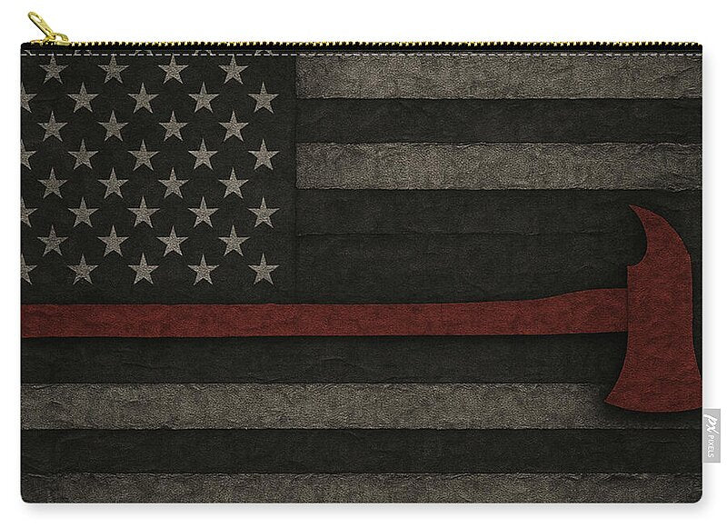 American Flag with Red Axe - Zip Pouch
