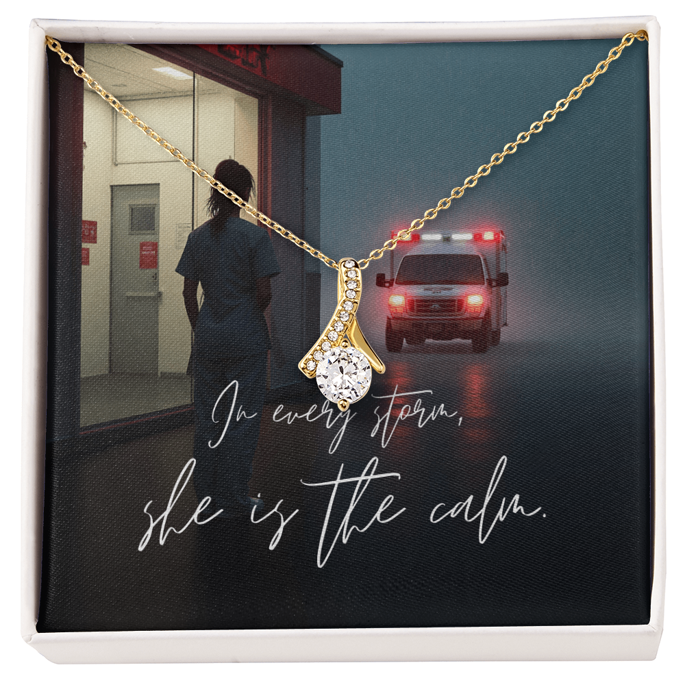 “In Every Storm, She Is the Calm” Alluring Beauty Necklace