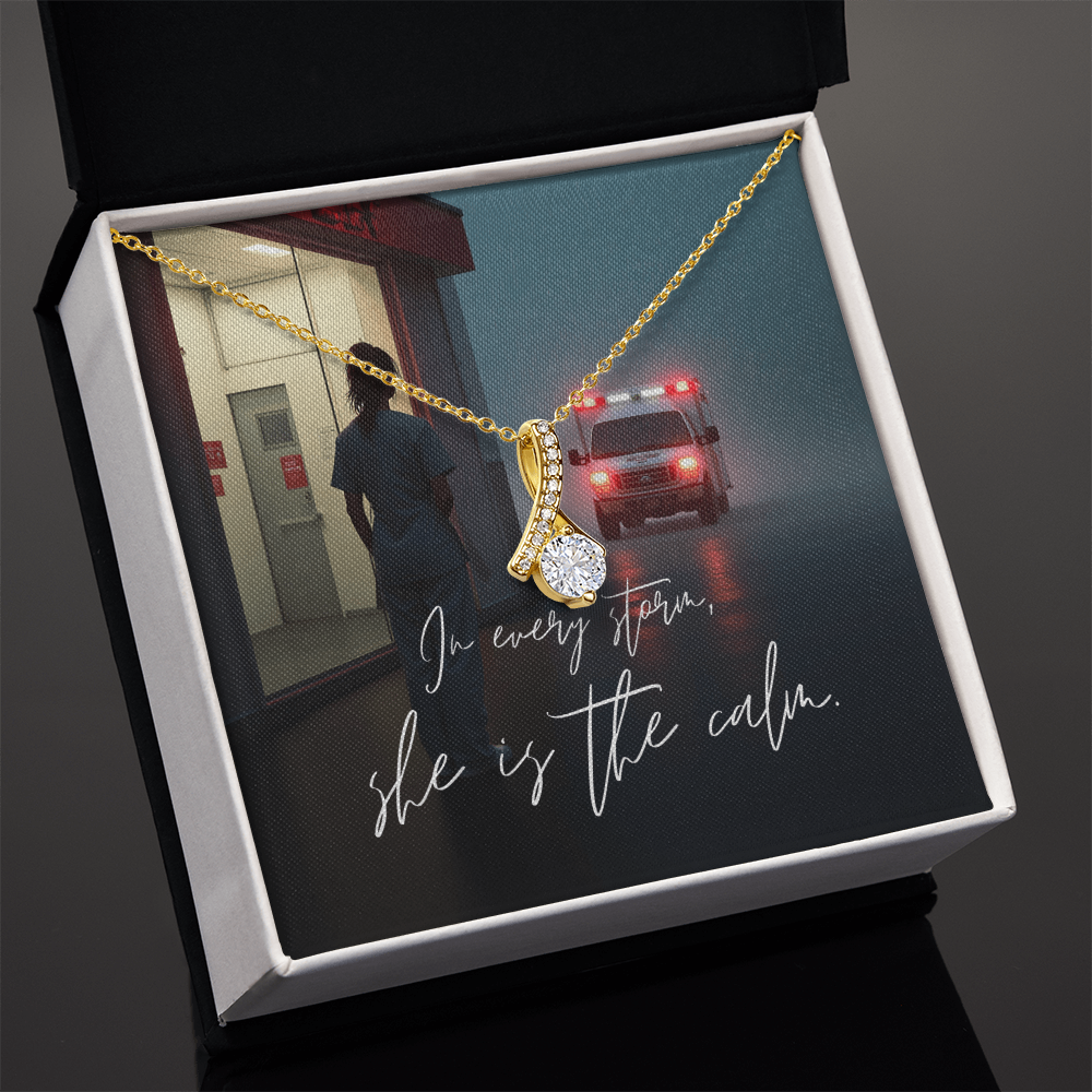 “In Every Storm, She Is the Calm” Alluring Beauty Necklace