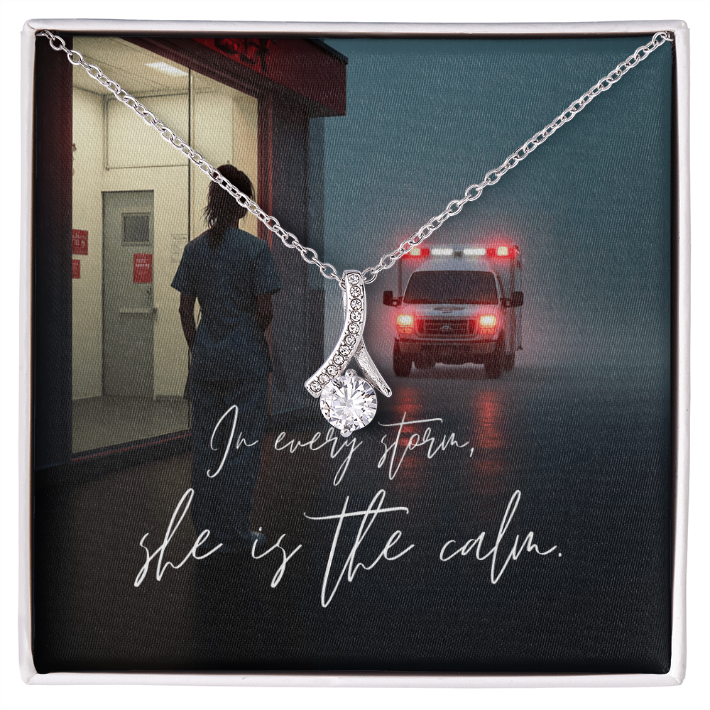 “In Every Storm, She Is the Calm” Alluring Beauty Necklace