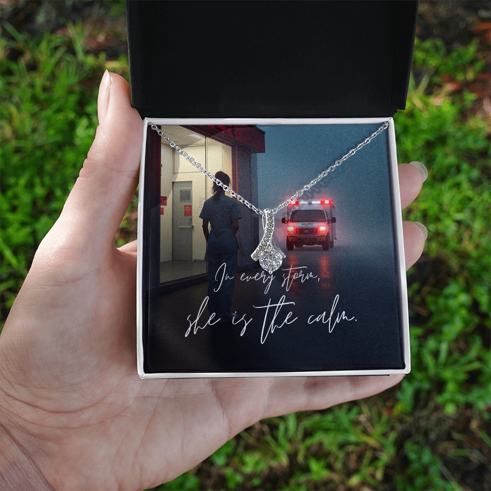 “In Every Storm, She Is the Calm” Alluring Beauty Necklace