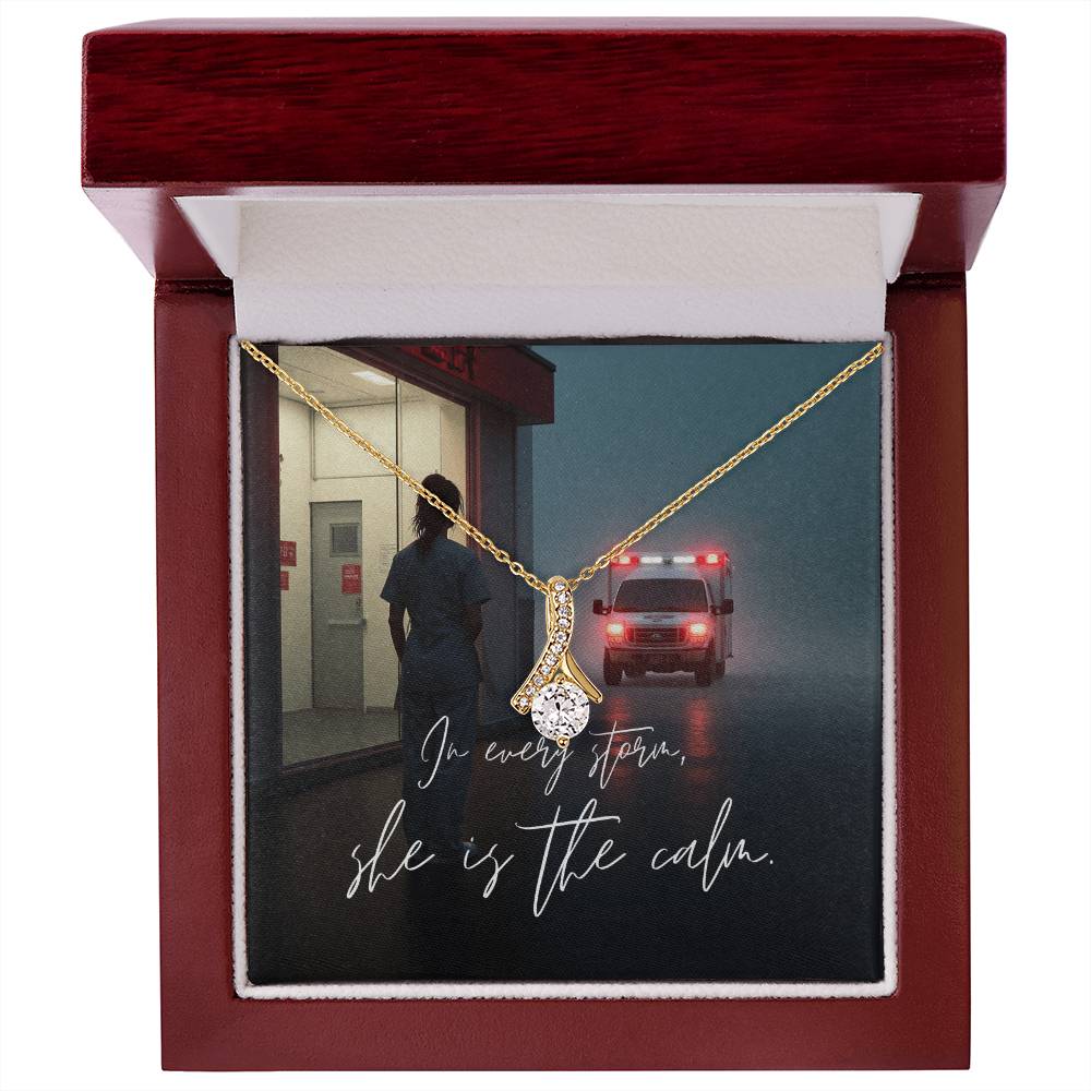 “In Every Storm, She Is the Calm” Alluring Beauty Necklace