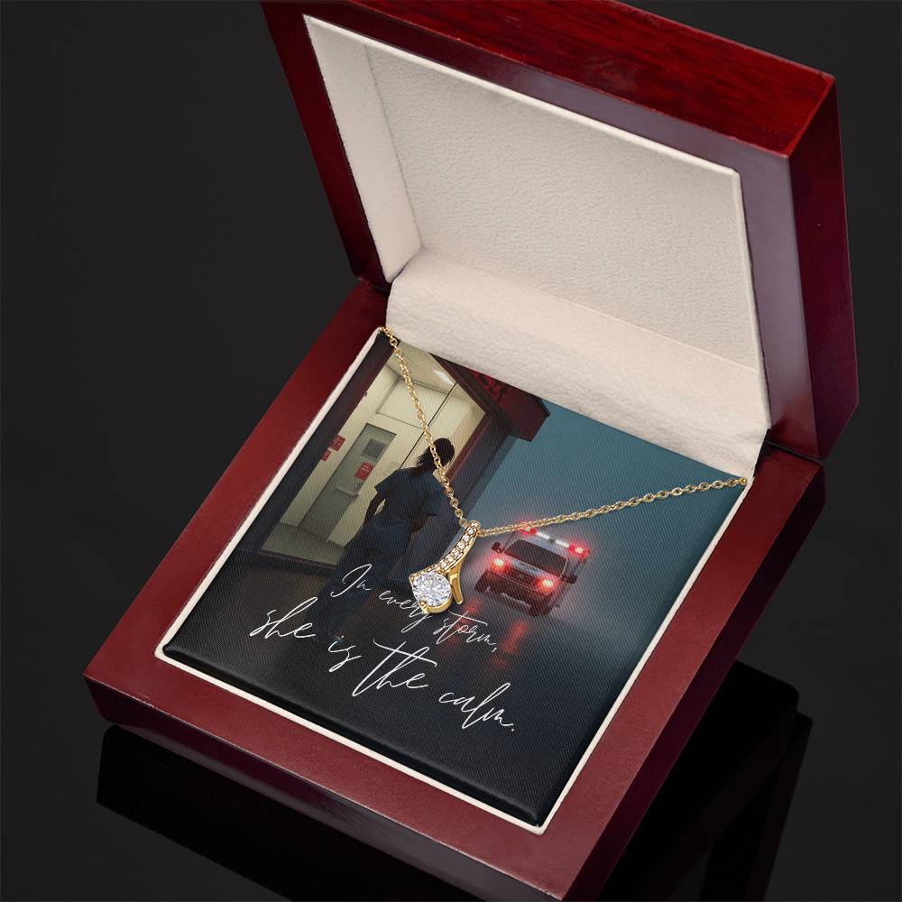 “In Every Storm, She Is the Calm” Alluring Beauty Necklace