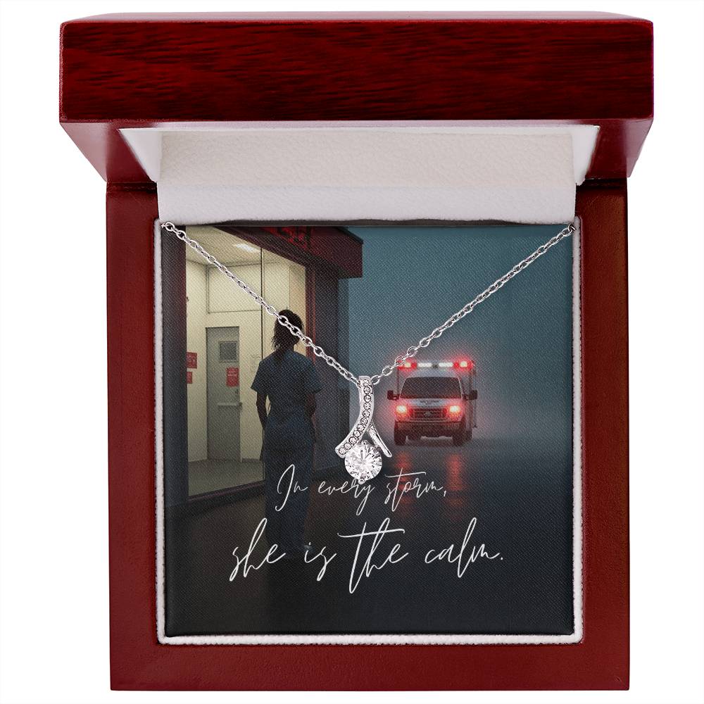 “In Every Storm, She Is the Calm” Alluring Beauty Necklace