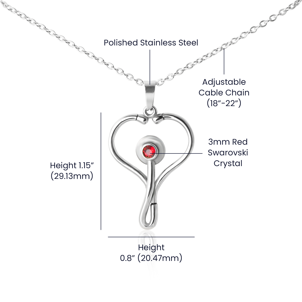 To My Paramedic Heart Stethoscope Necklace – A Valentine's Gift She'll Never Forget