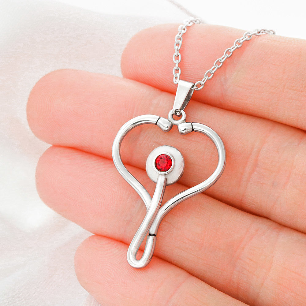 To My Paramedic Heart Stethoscope Necklace – A Valentine's Gift She'll Never Forget