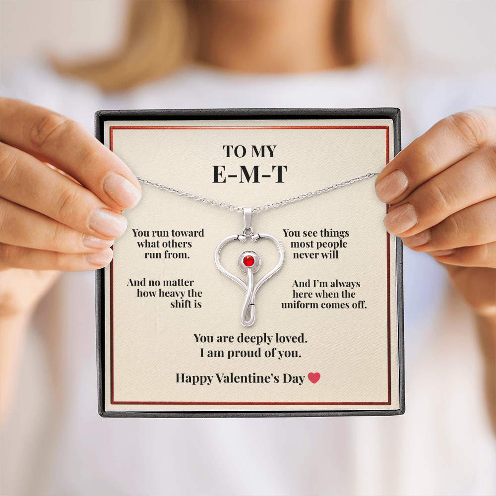 To My EMT Necklace – “You Are Deeply Loved” Heart Stethoscope Pendant | Valentine's Gift