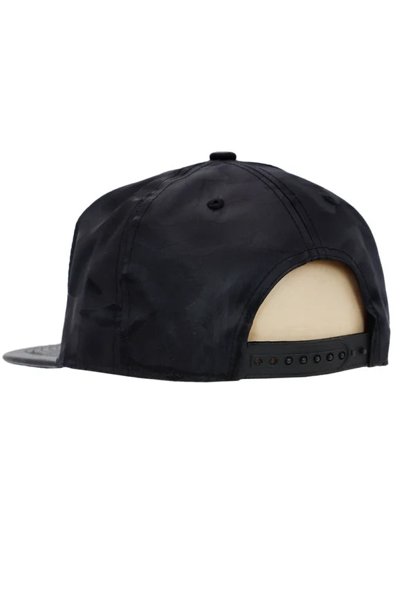 American Flag Camo Flat Brim Snapback Hat – PU Leather Bill