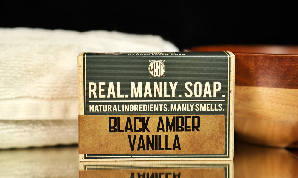WSP Black Amber Vanille men's bar soap handcrafted in Arizona