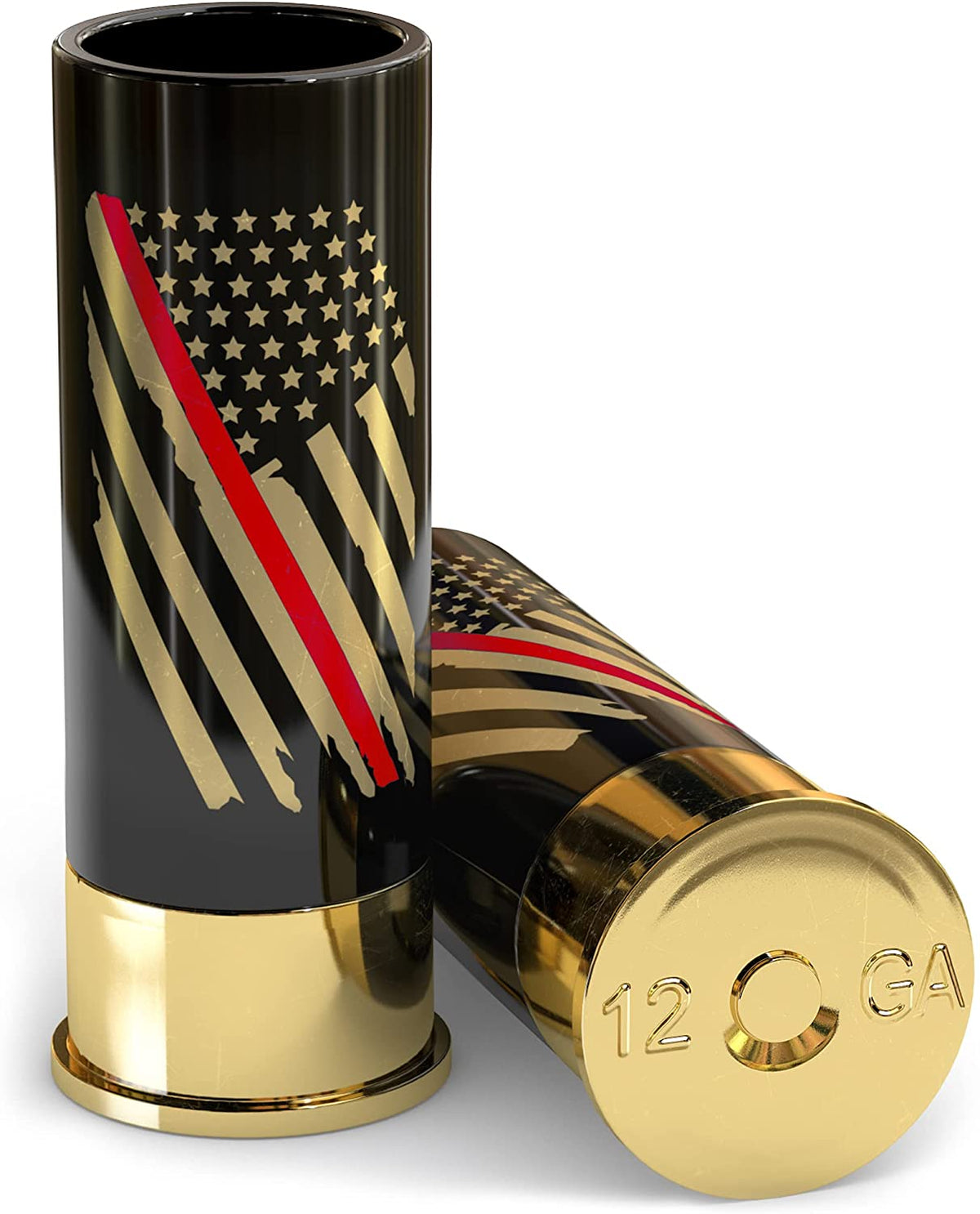 12 gauge shot glasses thin red line firefighter flag set of 4