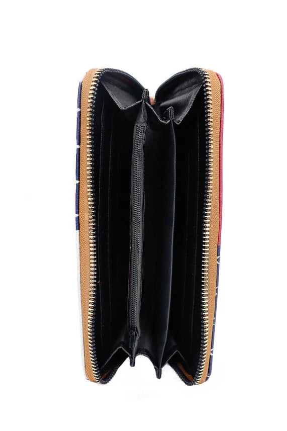 Vintage American Flag Continental Wallet Set – Leather Trim