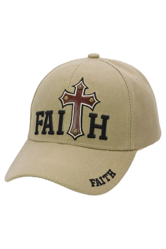Faith Cross Logo Baseball Cap – Velcro Back Curved Bill