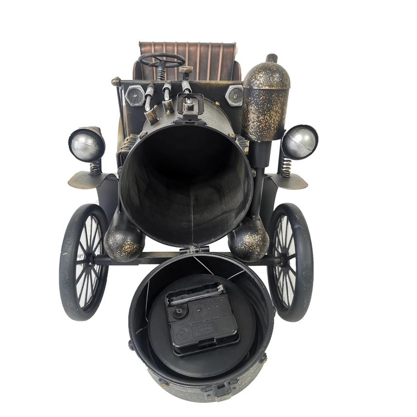Antique Car Metal Table Clock – Vintage Automotive Desk & Office Decor