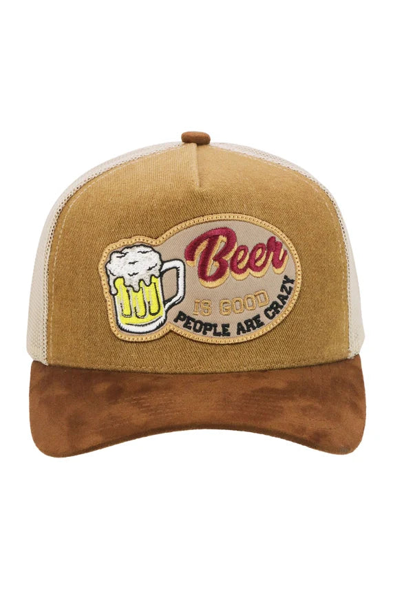 Beer Is Good Five-Panel Trucker Hat – Snapback Mesh Cap