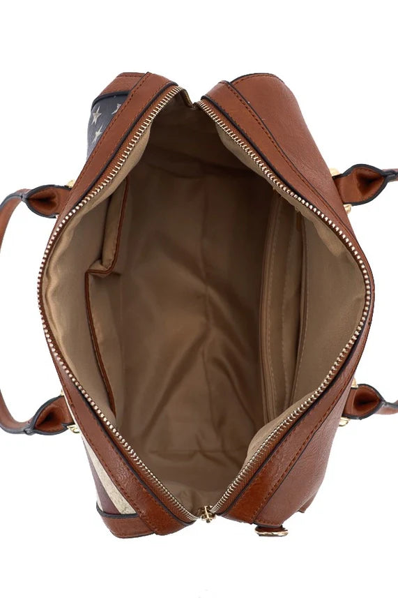 Vintage American Flag Continental Wallet Set – Leather Trim