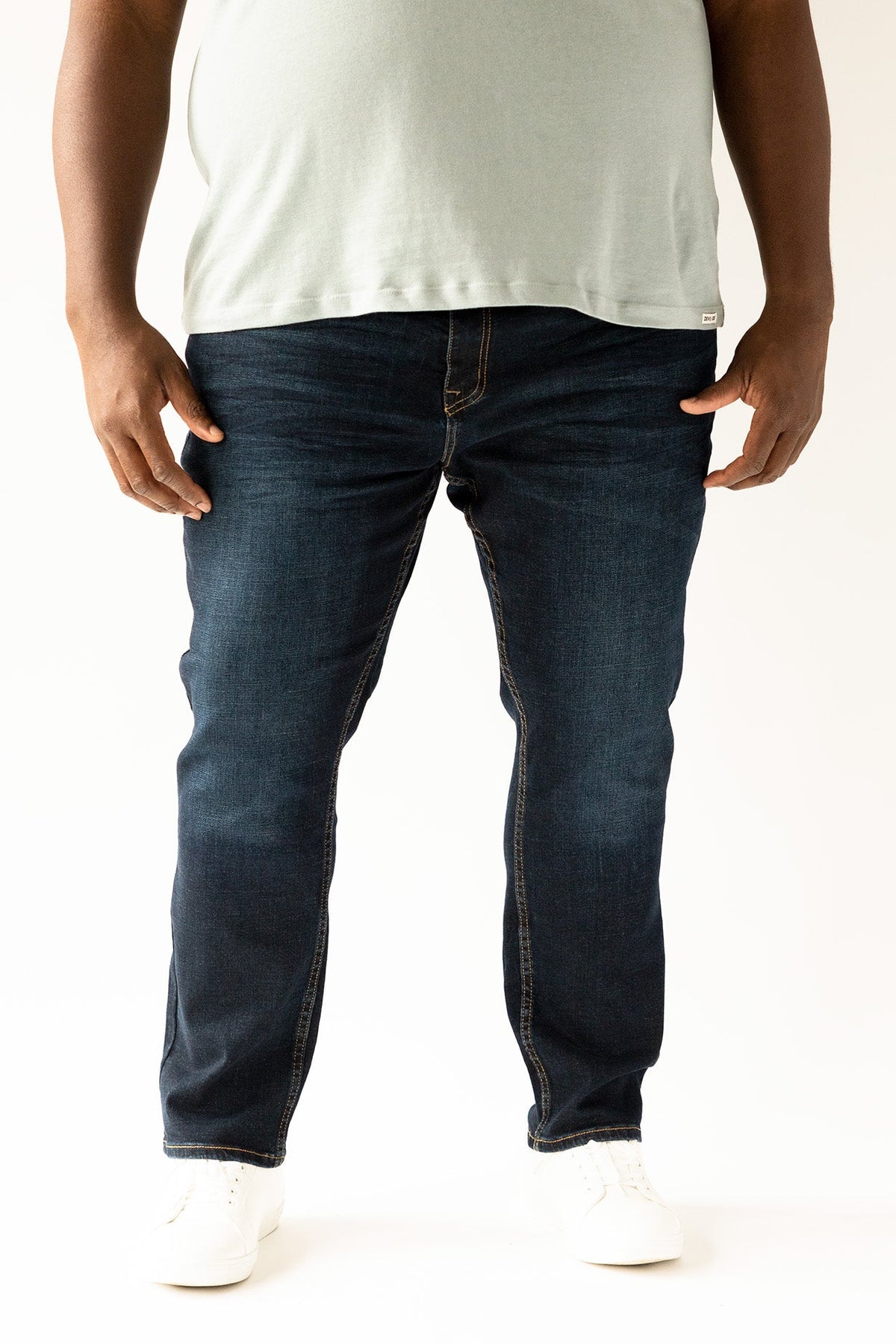 DEVIL-DOG big and tall athletic fit stretch jeans in Lansing Super Dark featuring tapered leg comfort denim for active and blue collar lifestyles