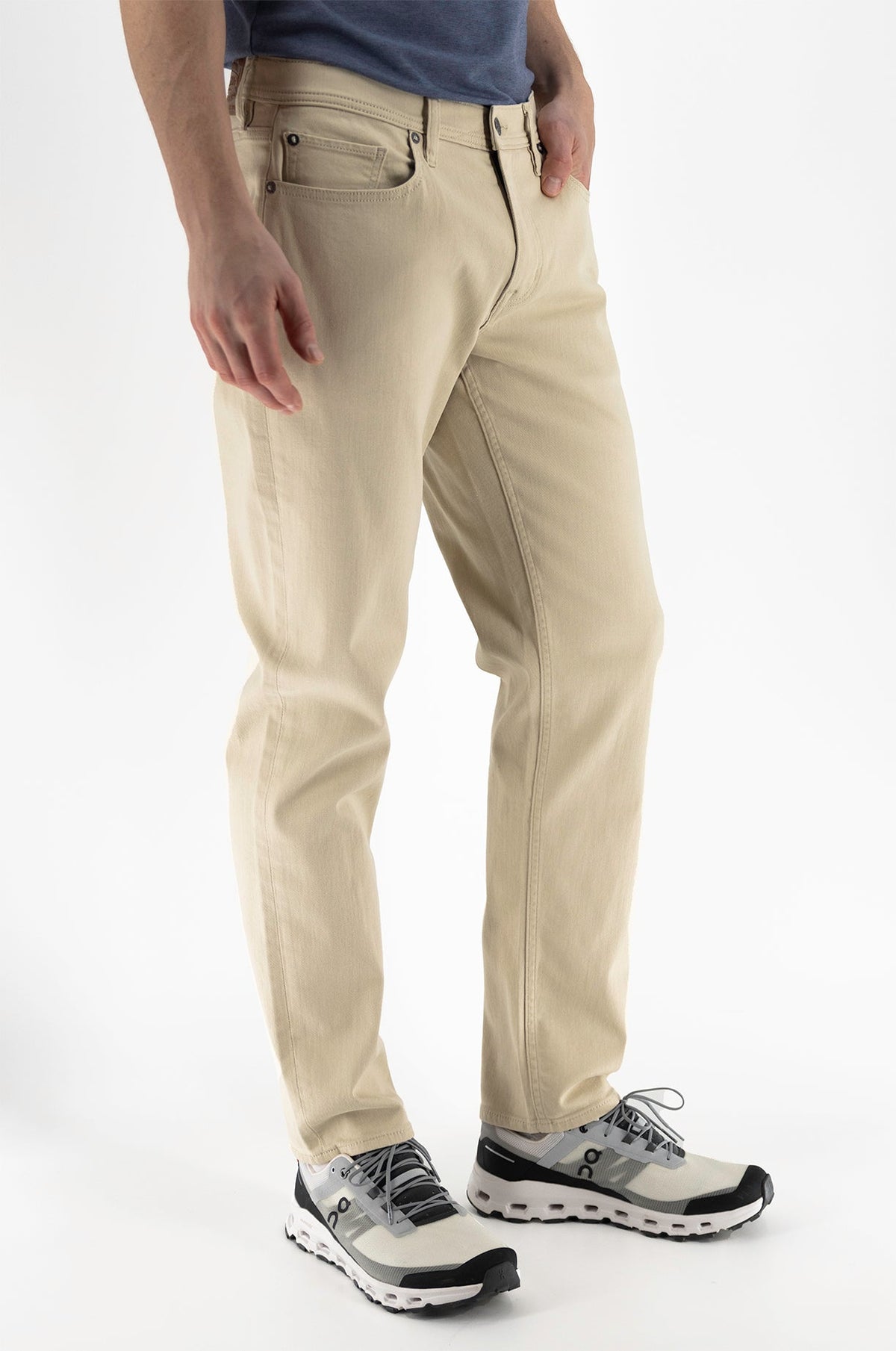 Men’s DEVIL-DOG Brown Rice athletic fit stretch denim jeans with flexible comfort fit, roomier thigh design, and modern tapered leg styling