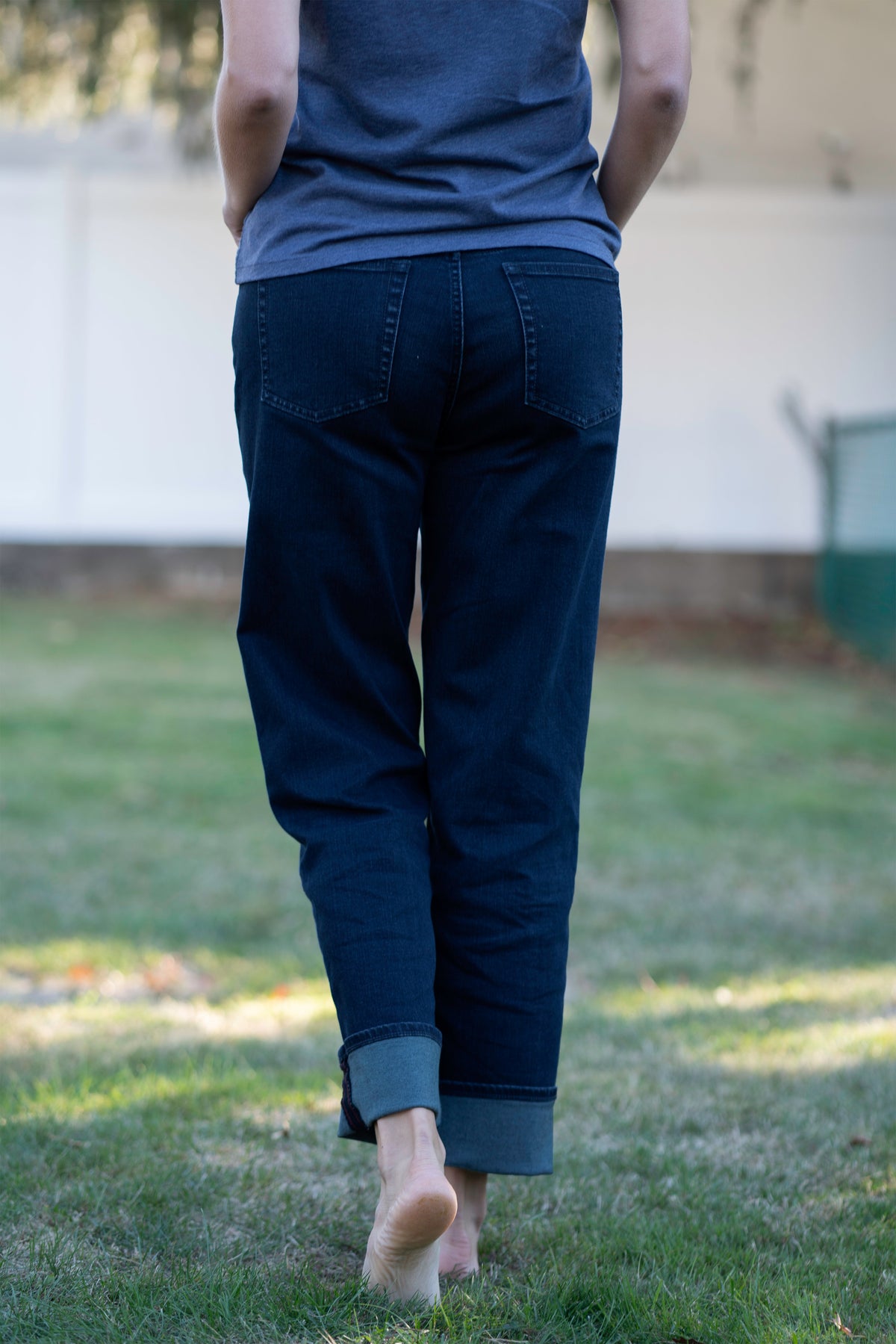 Women’s DEVIL-DOG Hope Mills dark wash high rise straight leg stretch denim jeans with soft comfort fit and timeless styling