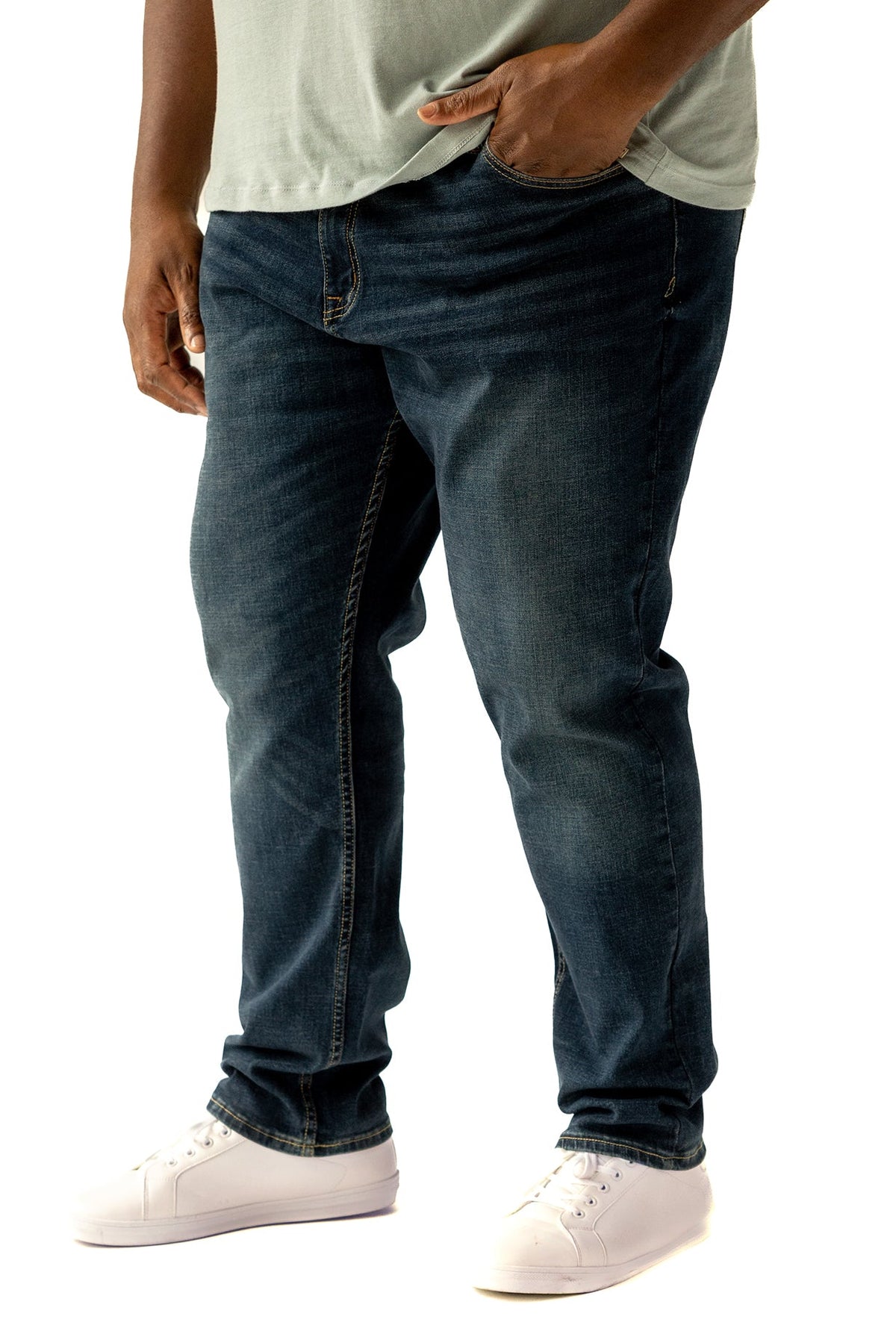 Men’s DEVIL-DOG Lansing Super Dark big and tall athletic fit jeans with stretch denim comfort and roomier thigh design