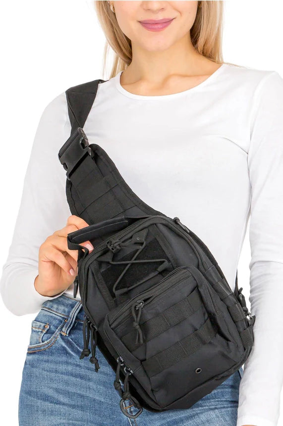 Solid Tactical Utility Heavy Duty Sling Bag – MOLLE Chest Pack