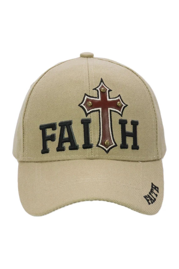 Faith Cross Logo Baseball Cap – Velcro Back Curved Bill