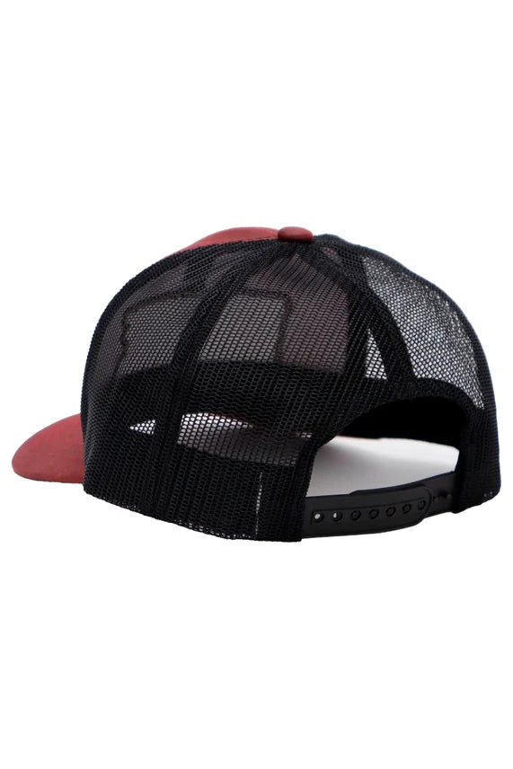 Rifle Stripe American Flag Faux Leather Trucker Hat – Snapback