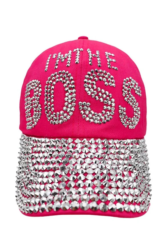 I’M THE BOSS Rhinestone Denim Baseball Cap – Bling Strap Back