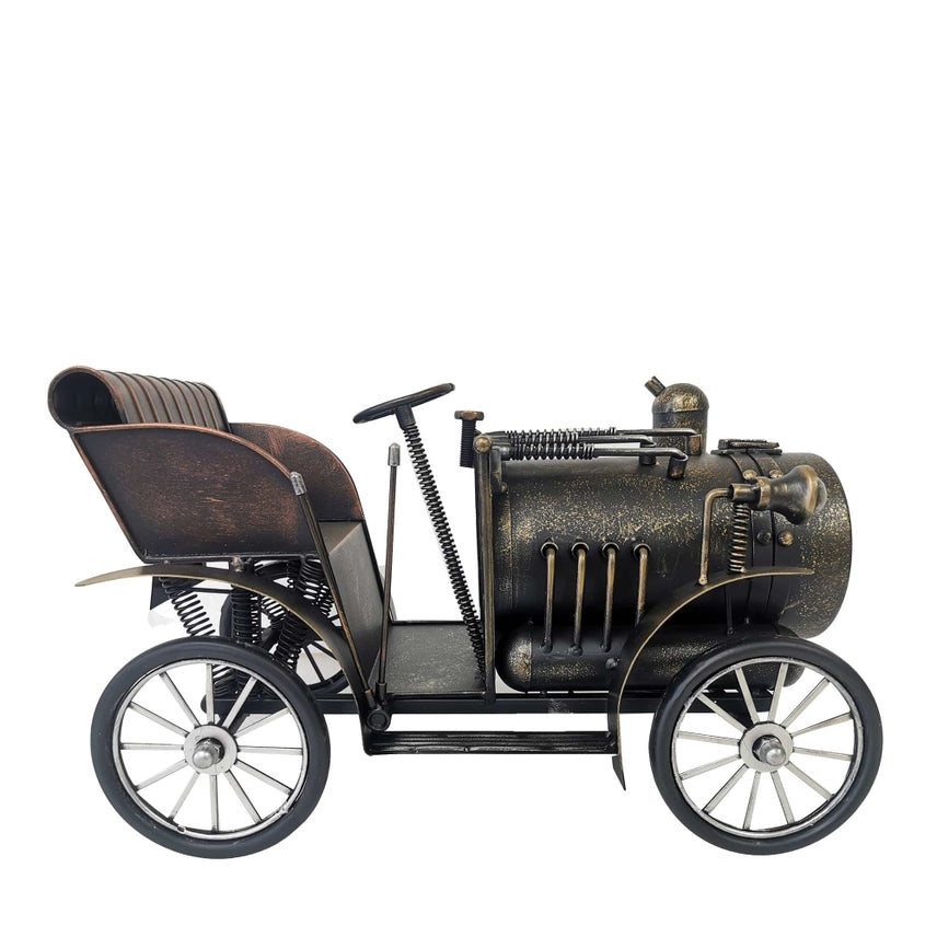 Antique Car Metal Table Clock – Vintage Automotive Desk & Office Decor