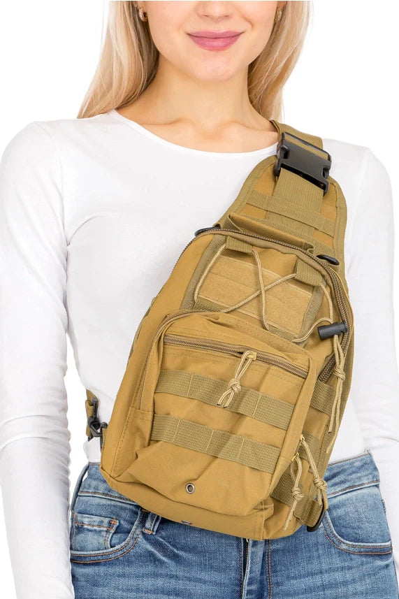 Solid Tactical Utility Heavy Duty Sling Bag – MOLLE Chest Pack