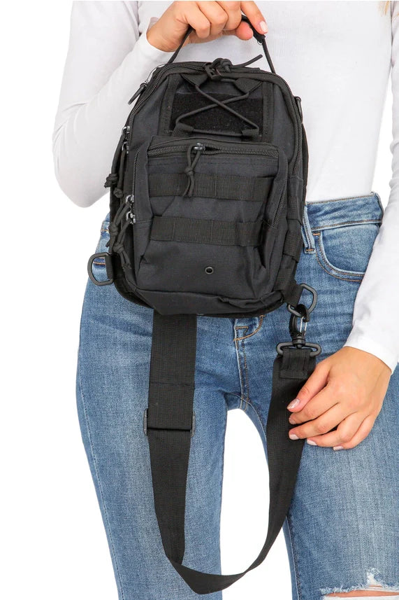 Solid Tactical Utility Heavy Duty Sling Bag – MOLLE Chest Pack