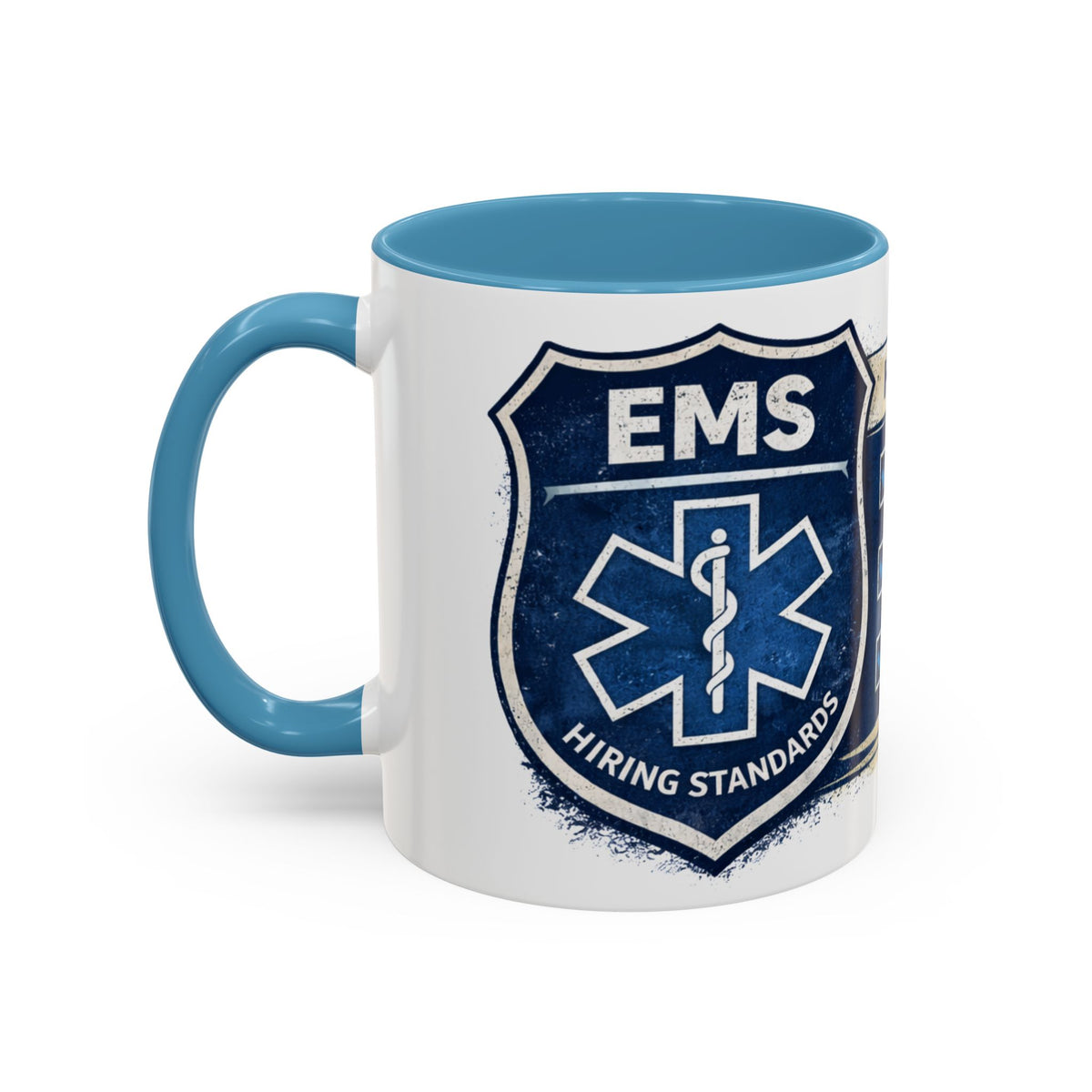 Funny EMS coffee mug featuring paramedic hiring standards checklist with “Paramedic License, Pulse Preferred” design for EMTs and paramedics.