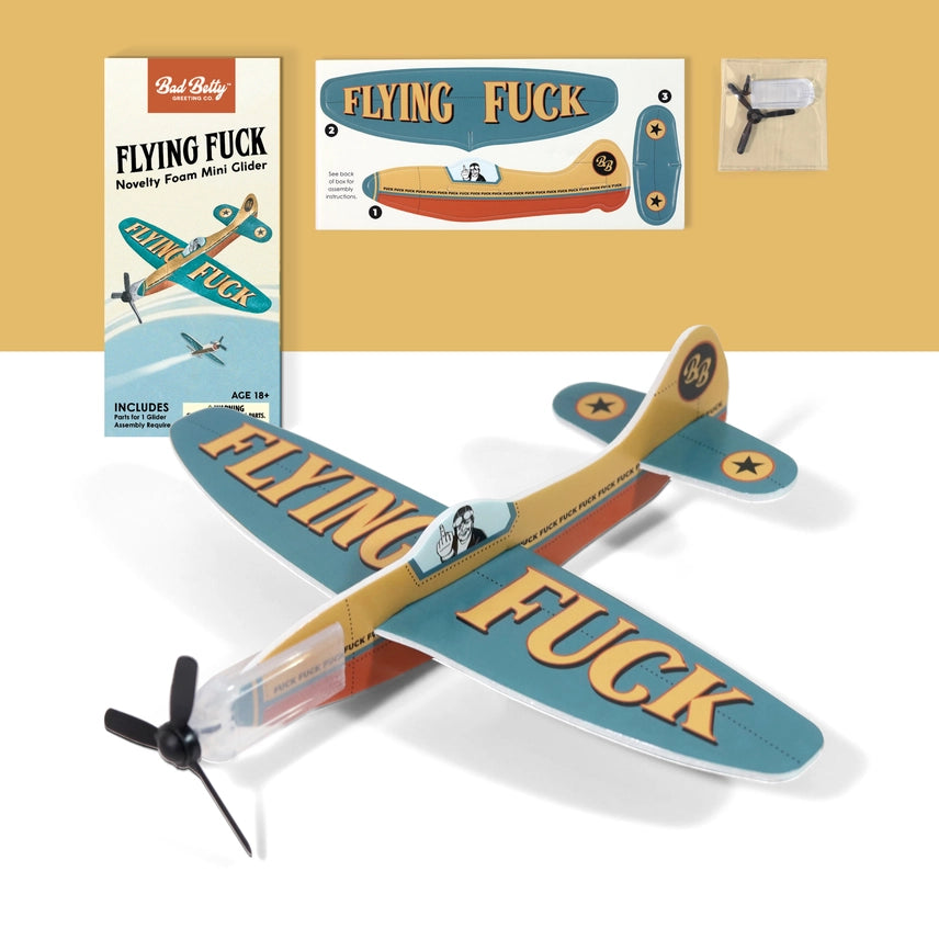 Funny gag gift flying fuck foam airplane toy, lightweight glider designed for laughs, stress relief, and novelty gifts