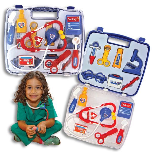 14-piece kids doctor playset with medical tools and carrying case