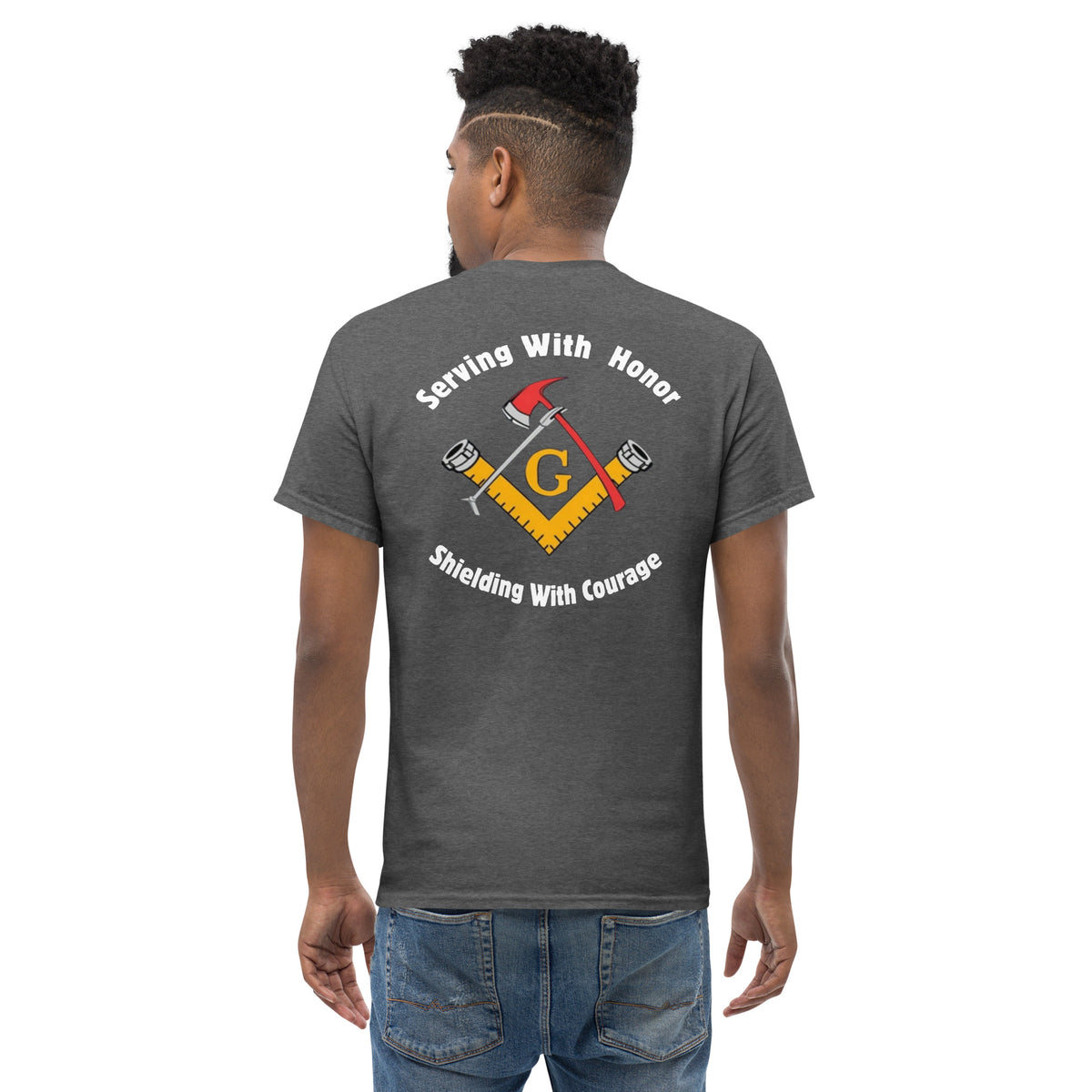 Bravery and Brotherhood Tee Shirt - Custom Masonic Firefighter Emblem Design by The Salty Medic Clothing Co.