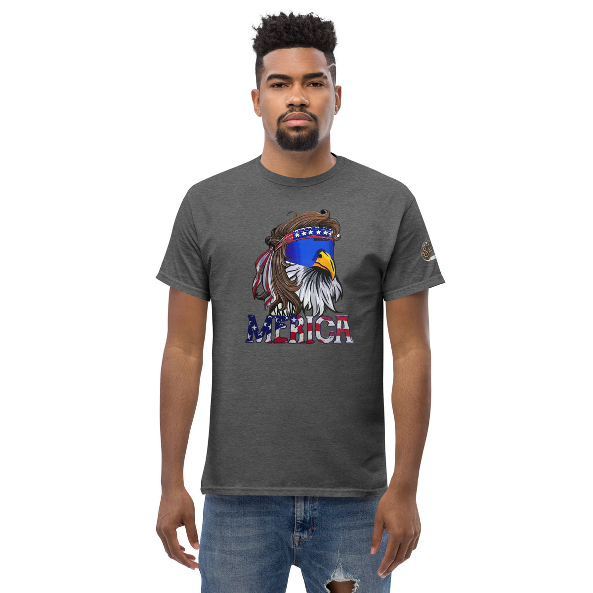 The Salty Medic Clothing Co proudly presents the "Freedom Eagle" T-shirt Dark Heather